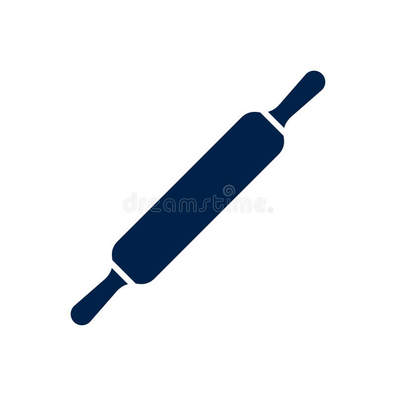 Rolling Pin Icon Logo Vector Design Illustration, Isolated on White Background. Stock Vector
