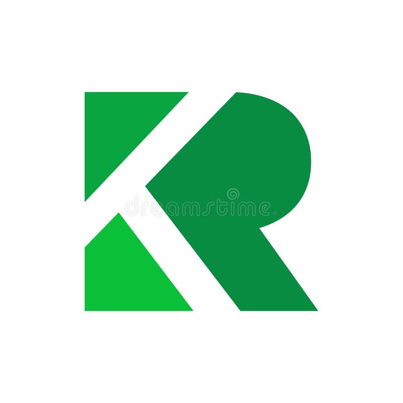 KR letter vector logo, with negative space monogram and initial shape, clean design concept, logo, logotype elements for template. Kr logo real estate vectors
