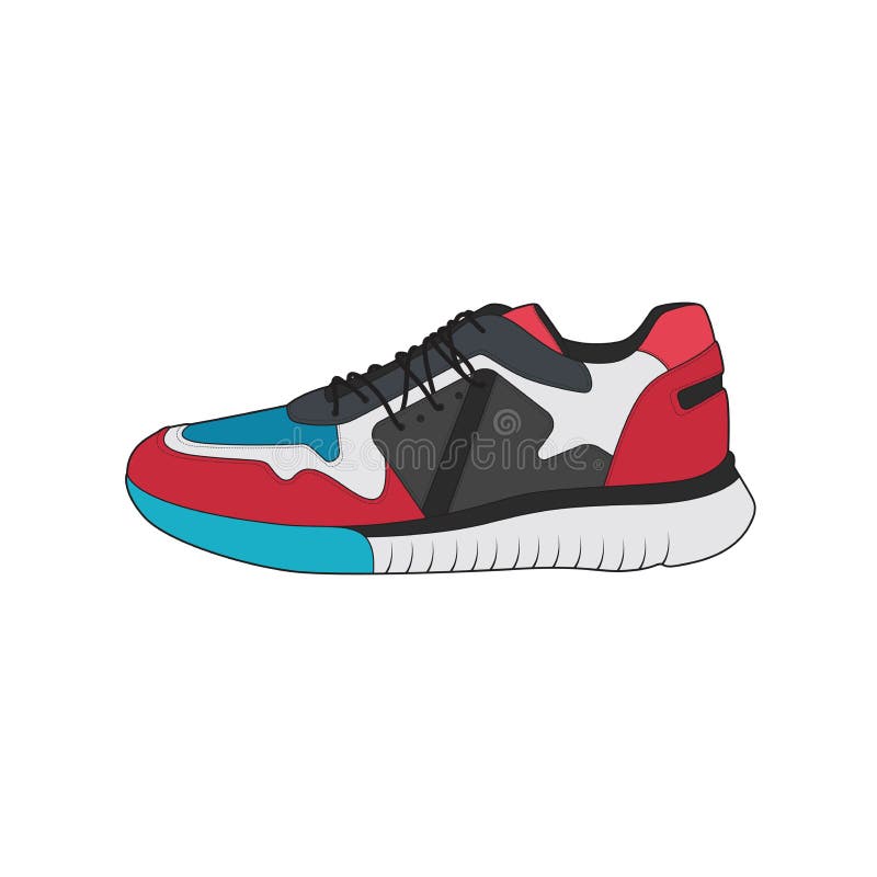 Vector Sneakers Shoes for Training, Running Shoe Vector Illustration ...