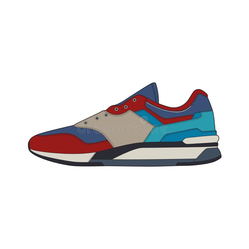 Vector Sneakers Shoes for Training, Running Shoe Vector Illustration ...