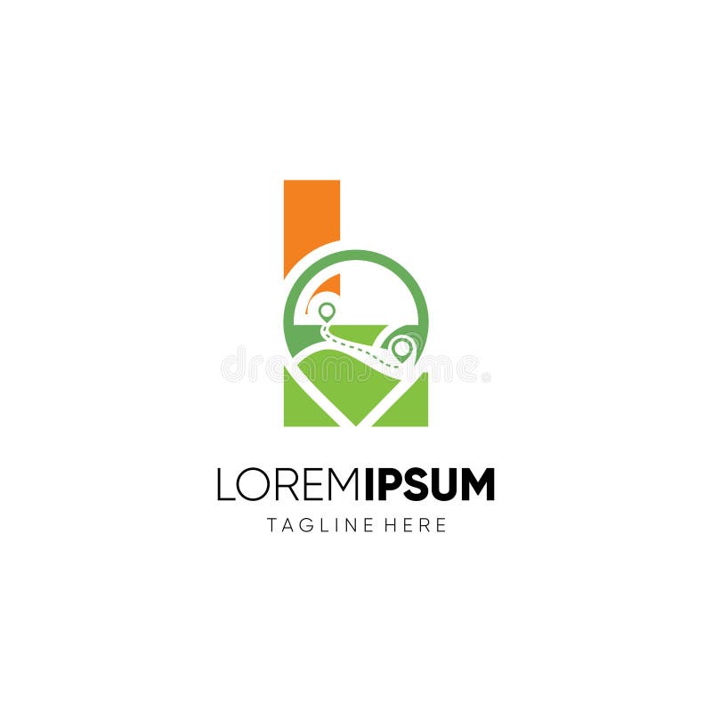 Letter L Map Location Logo Design Vector Icon Graphic royalty free illustration