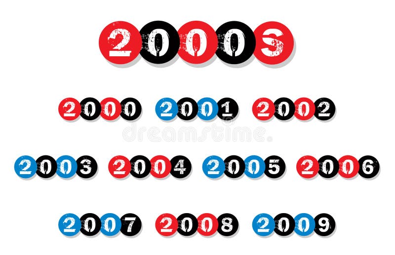Each year of the 2000s is represented here with a label designed in era appropriate fonts, colors and style. The headers make an excellent resource for reunions, scrapbooks, timelines and more. Each year of the 2000s is represented here with a label designed in era appropriate fonts, colors and style. The headers make an excellent resource for reunions, scrapbooks, timelines and more.
