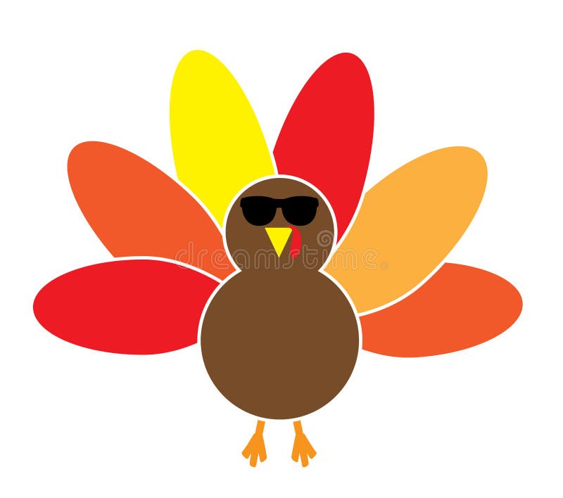 Vector Cute Turkey in Sunglasses stock illustration
