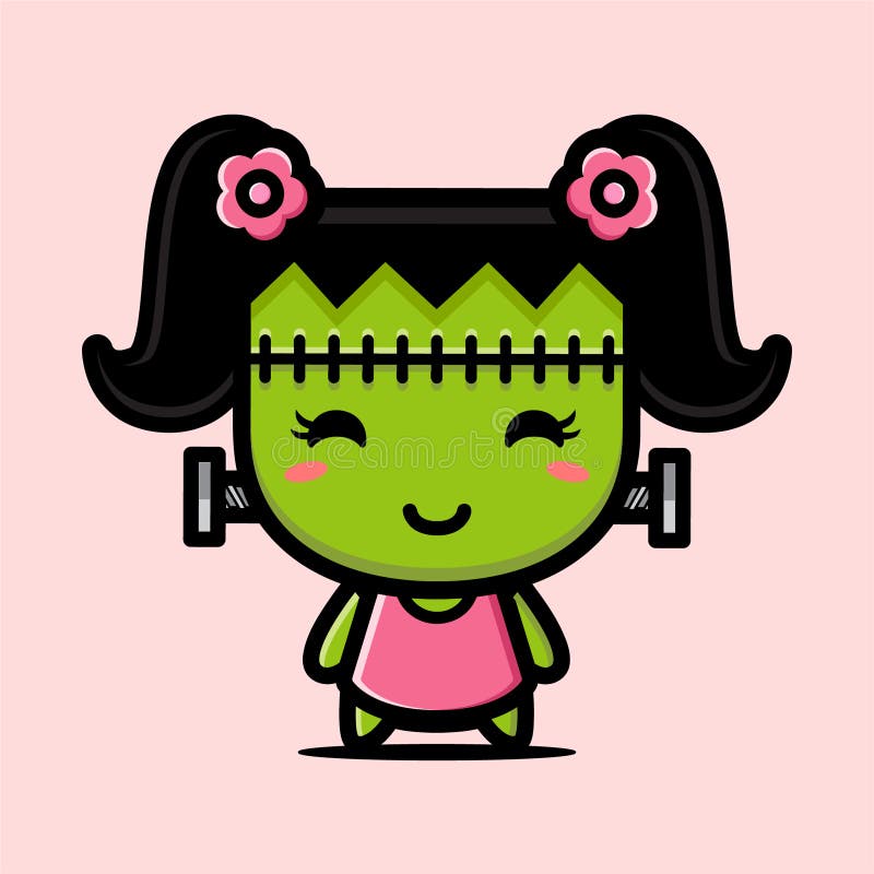 Cute Woman Frankenstein Cartoon Vector Design Stock Vector Illustration of evil, design 236994556