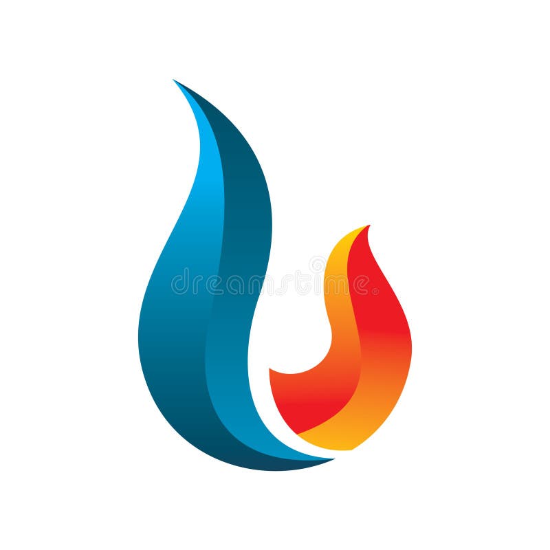 Blue Red Fire Gas Flame Logo Design Stock Vector Illustration of