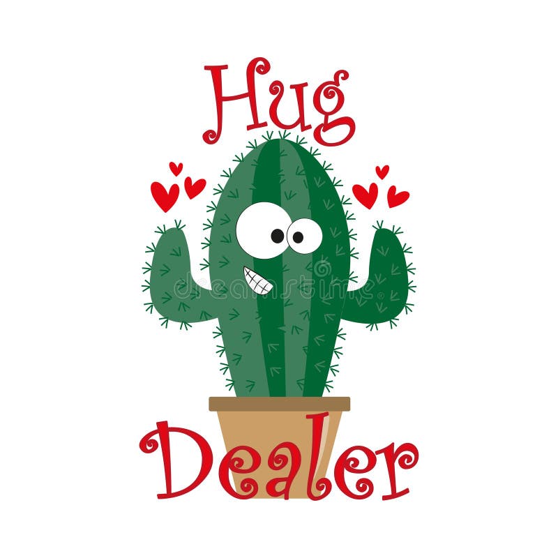 Hug dealer - funny smiley cacutus.