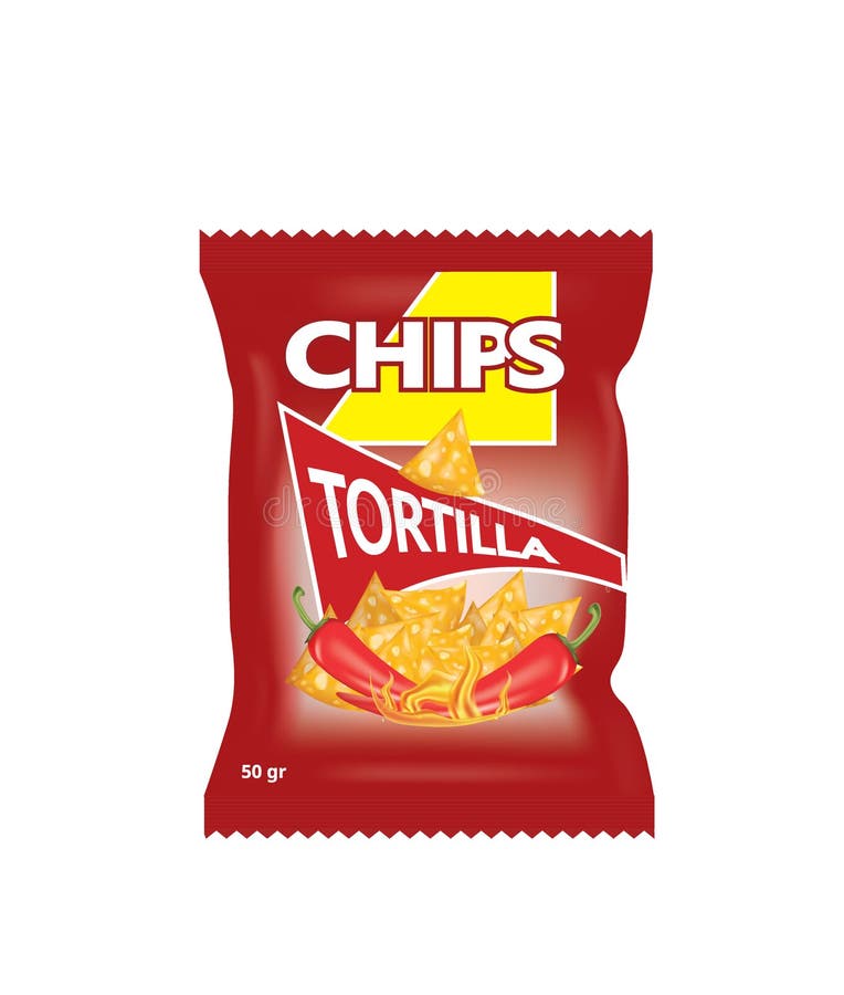 Tortilla chips bag stock vector. Illustration of calories 238263771