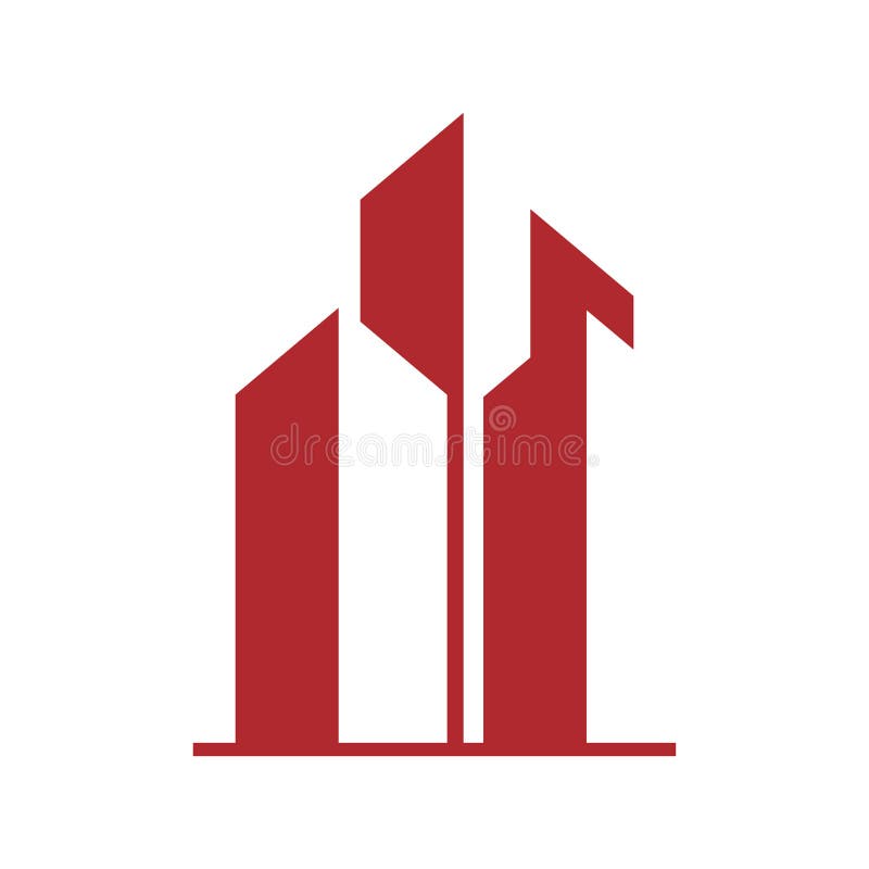 Red Tower Building Logo Design Stock Vector Illustration of company