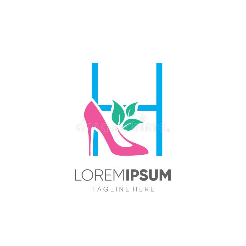 Letter H Women Shoes Heel Logo Design Vector Icon Graphic Stock Vector