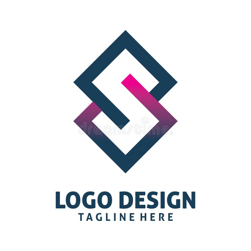 Initial s letter infinity diamond color line logo design royalty free illustration