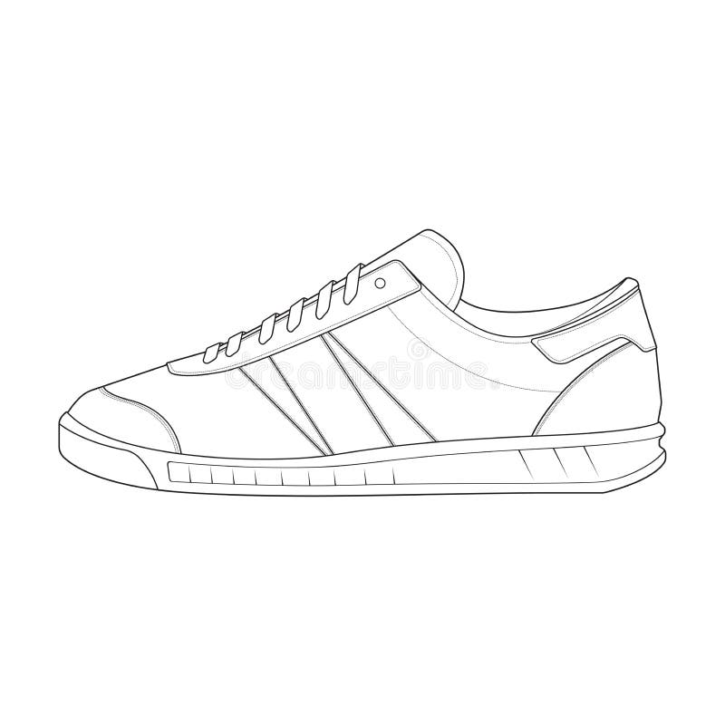 Hand Drawn Sketch of Shoes, Sneakers for Summer. Vector Stock ...