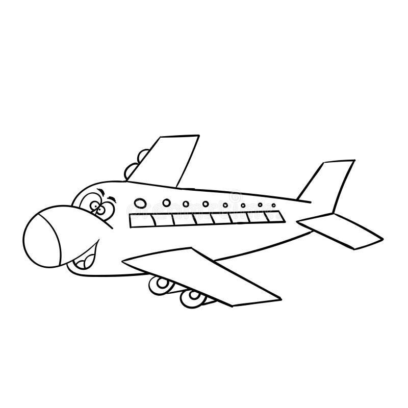Funny plane cartoon vector royalty free illustration