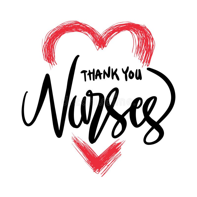Thank You Nurses Hand Lettering stock illustration