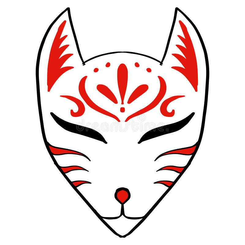 Japanese Fox Mask. Kitsune Mask Illustration Stock Vector ...