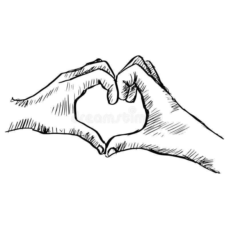 Drawing Hands Heart Making Stock Illustrations 352 Drawing Hands