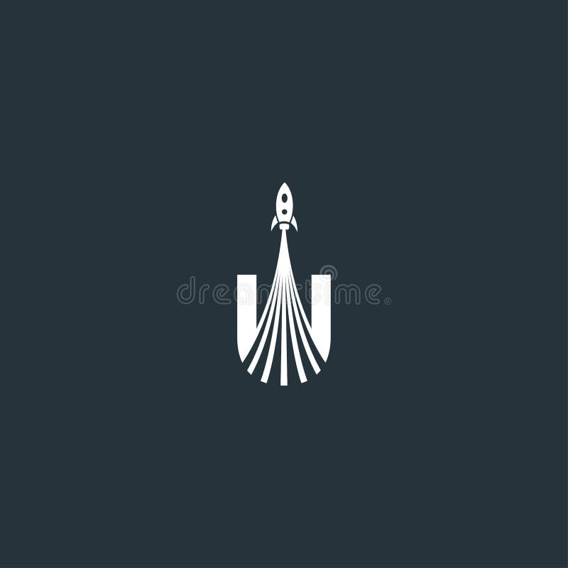 U ROCKET LOGO royalty free illustration