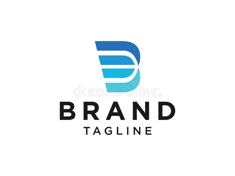 Blue Abstract Hexagonal Initial Letter D Logo. Flat Vector Logo Design