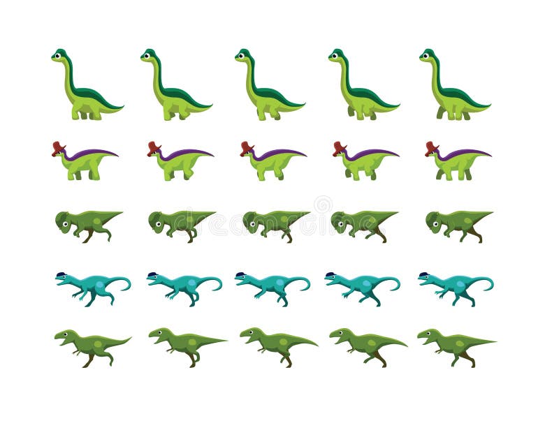 Animal Animation Sequence Dinosaur T-Rex Running Cartoon Vector Ilustração  do Vetor - Ilustração de tiranossauro, réptil: 145356803