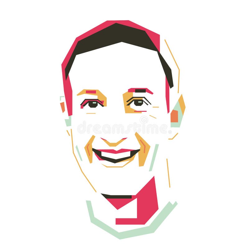Mark Zuckerberg Colour Vector Illustration Editorial Photography