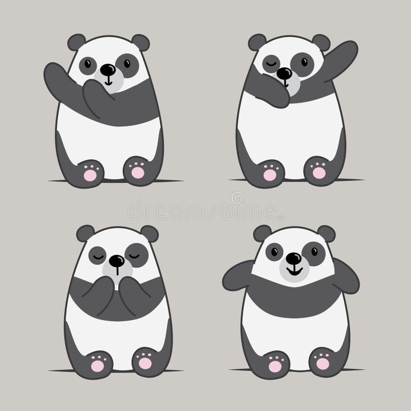 Cute Panda Vector Illustration.Funny Animal Cartoon Character for Kids ...
