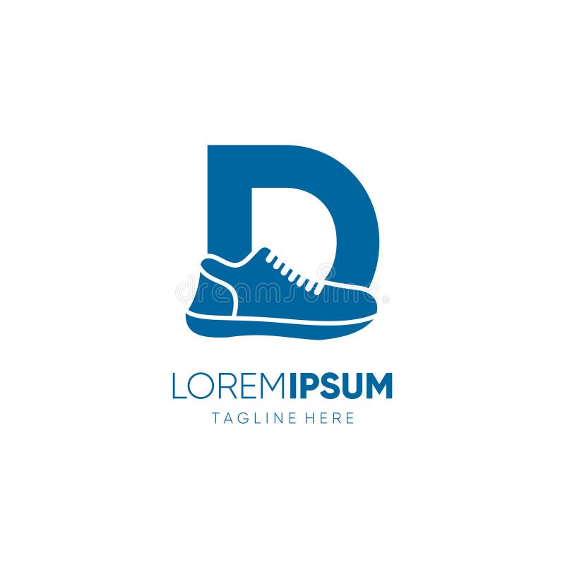 Letter Initial D Shoes Logo Design Vector Icon Graphic Stock Vector