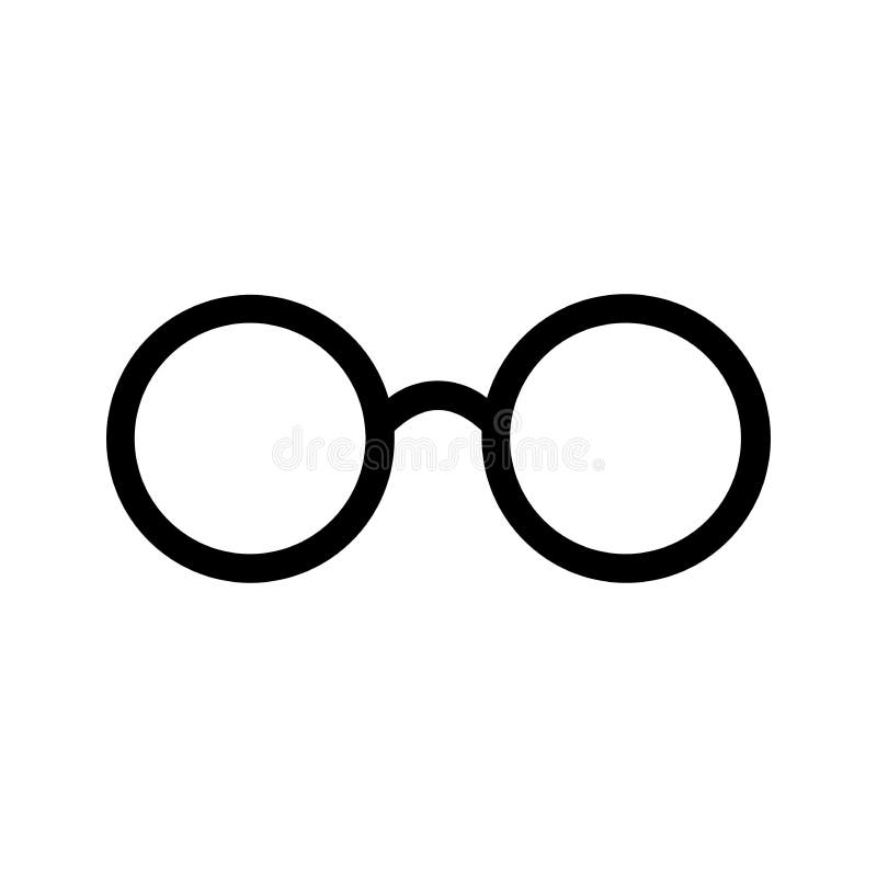 Circle Sunglasses Icon, Full Black. Vector Illustration, Suitable for