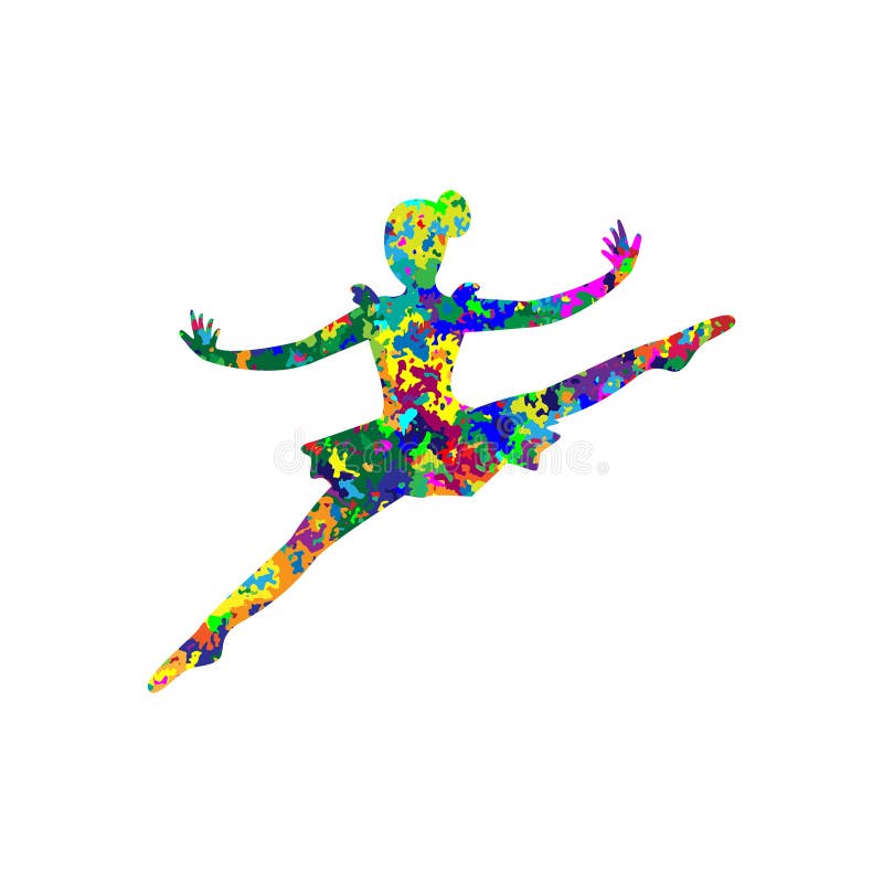 Digital Illustration of Dancing Girl Wall Art Print Stock Illustration