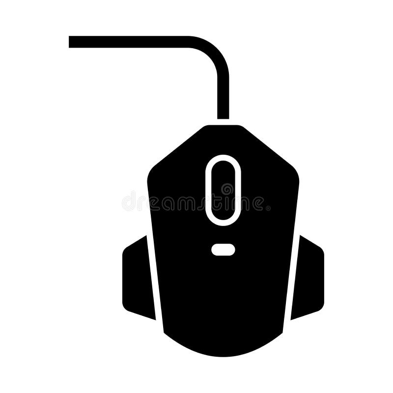 Gaming Mouse Icon, Full Black. Suitable for Website Stock Vector