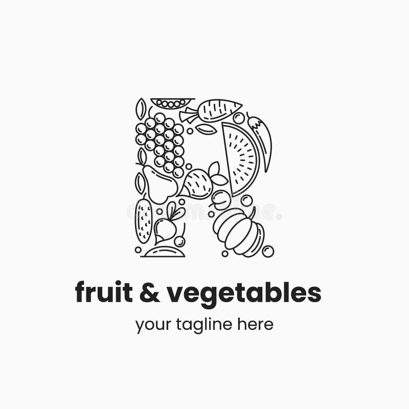 Letter R Made Of Fruit And Vegetables Stock Vector Illustration Of letter-r-made-of-fruit-and-vegetables-stock-vector-illustration-of
