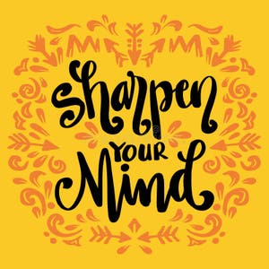 Sharpen Your Mind Hand Lettering Stock Illustration Illustration Of 