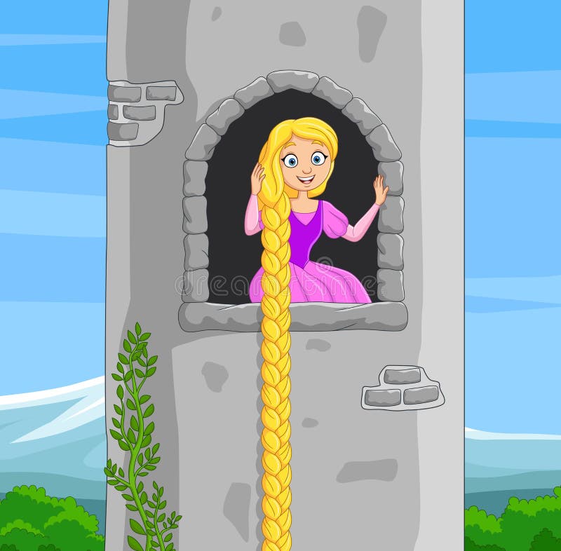 how to draw rapunzel in her tower