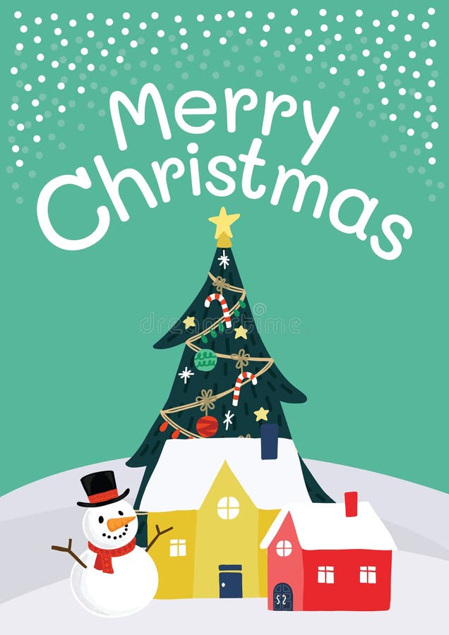 Cute Christmas Card Design Vector Stock Vector - Illustration of ...