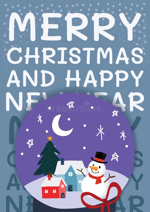 Cute Christmas Card Design Vector Stock Vector Illustration of merry, tree 254894350