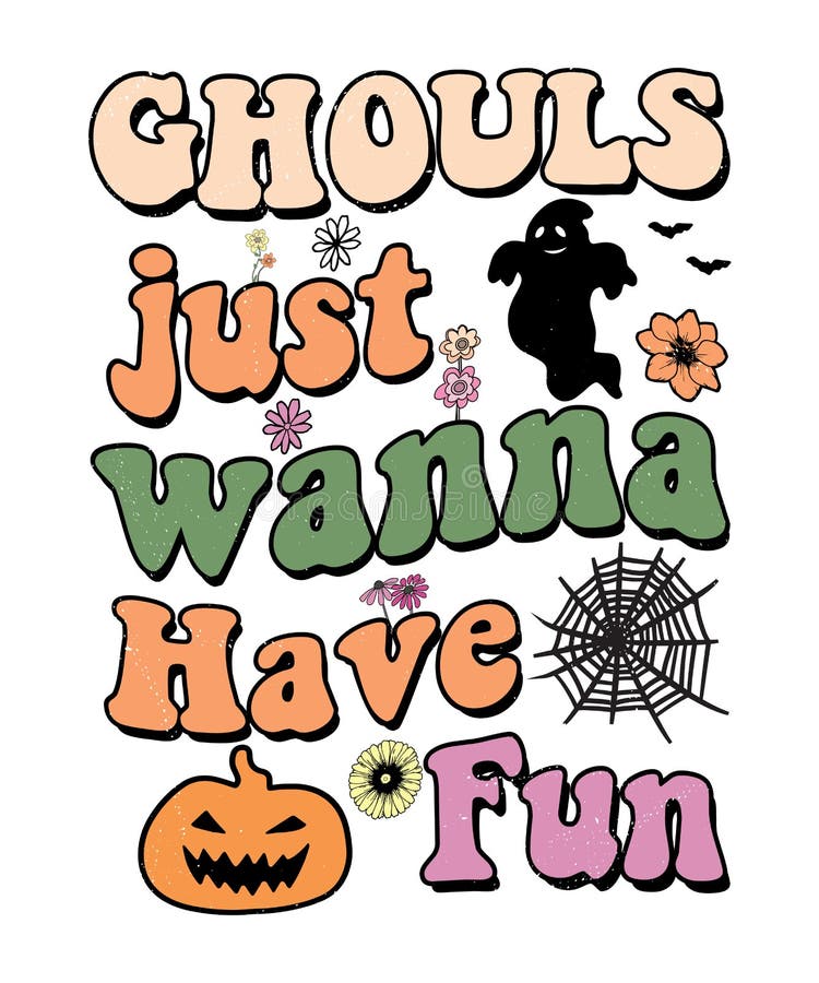 Groovy Style Halloween Typography Tshirt Design, Groovy Tshirt Design