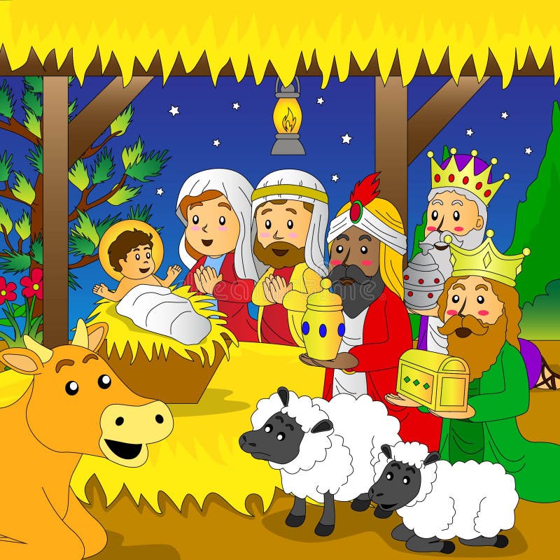 three-wise-men-visit-baby-jesus-stock-vector-illustration-of-scene