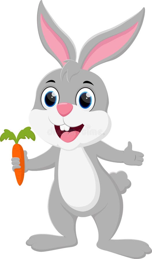 Cute Bunny Holding Carrot Stock Illustrations – 894 Cute Bunny Holding ...