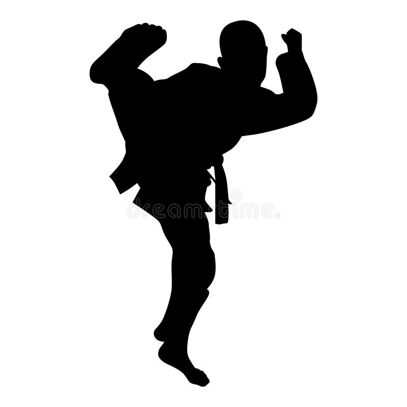 Martial art silhouette stock vector. Illustration of cartoon 258281650