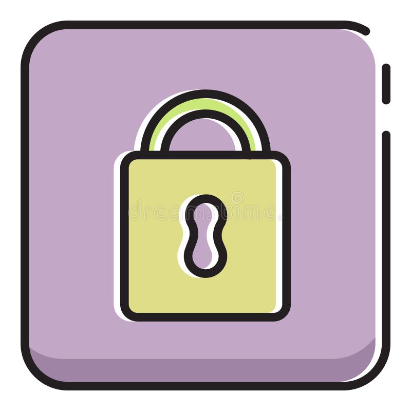 Cartoon padlock stock illustration