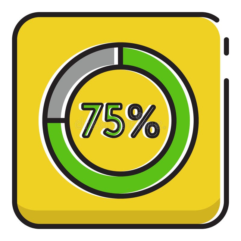 Cartoon percentage chart stock illustration