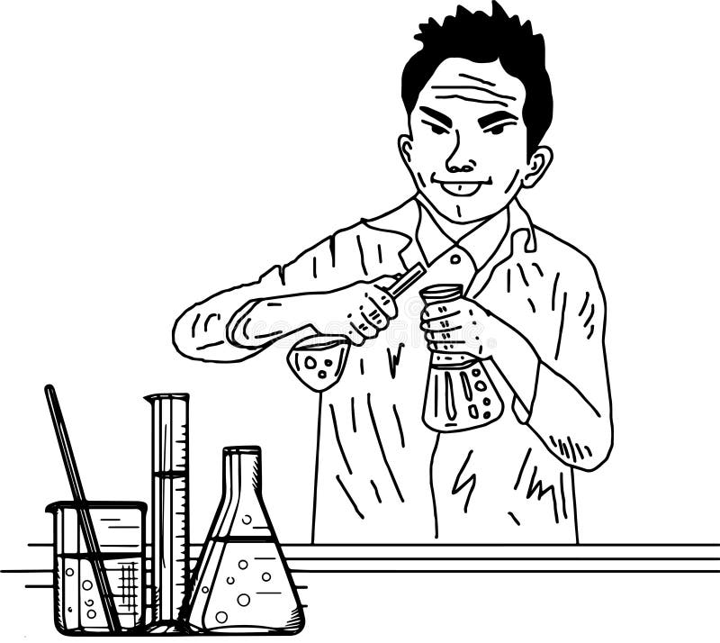 Funny chemistry stock illustration. Illustration of drawn - 20188682