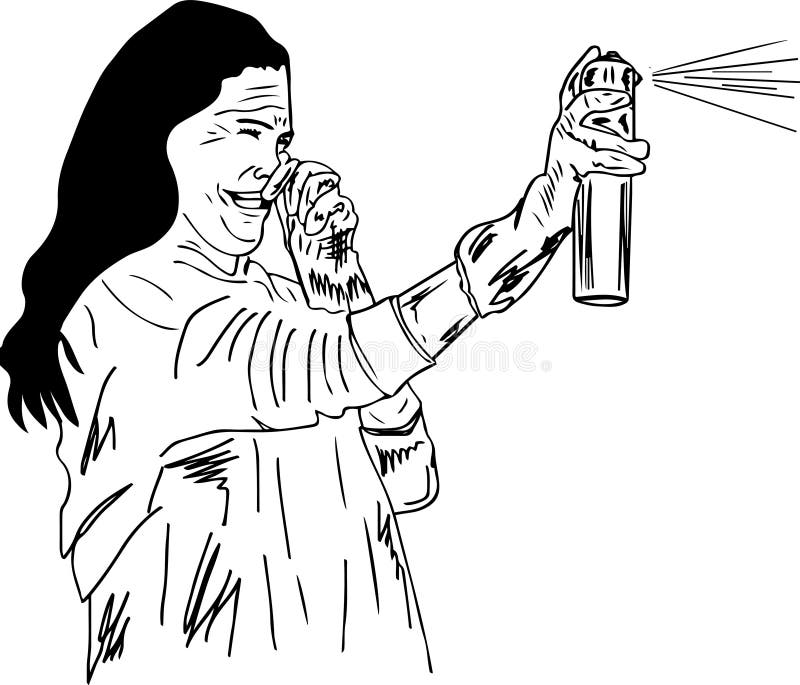 Woman Spraying Air Freshener, Young Girl Woman Spraying Air Perfume