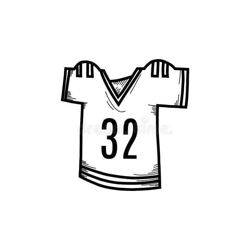 Doodle American Football Jersey Stock Illustration Illustration of