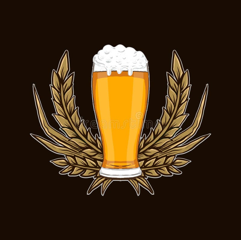 Beer Glass Logo Vector Illustration Stock Vector Illustration of