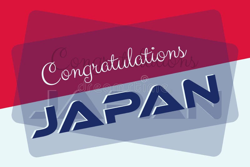 Congratulations Japan with the Japan Flag Color Concept Background