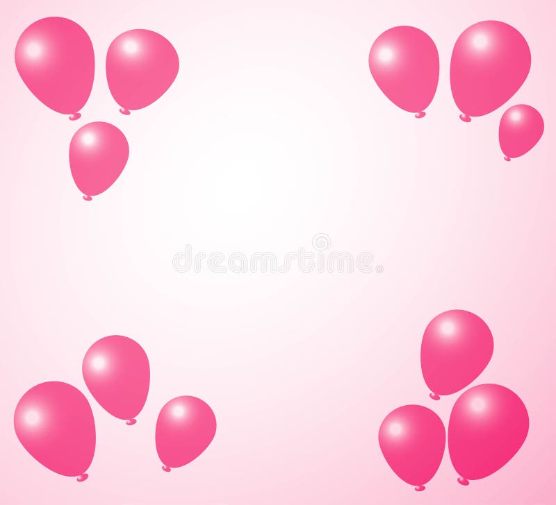 Pink Birthday Balloons Wallpaper Background Vector EpsPrint Stock Vector Illustration of