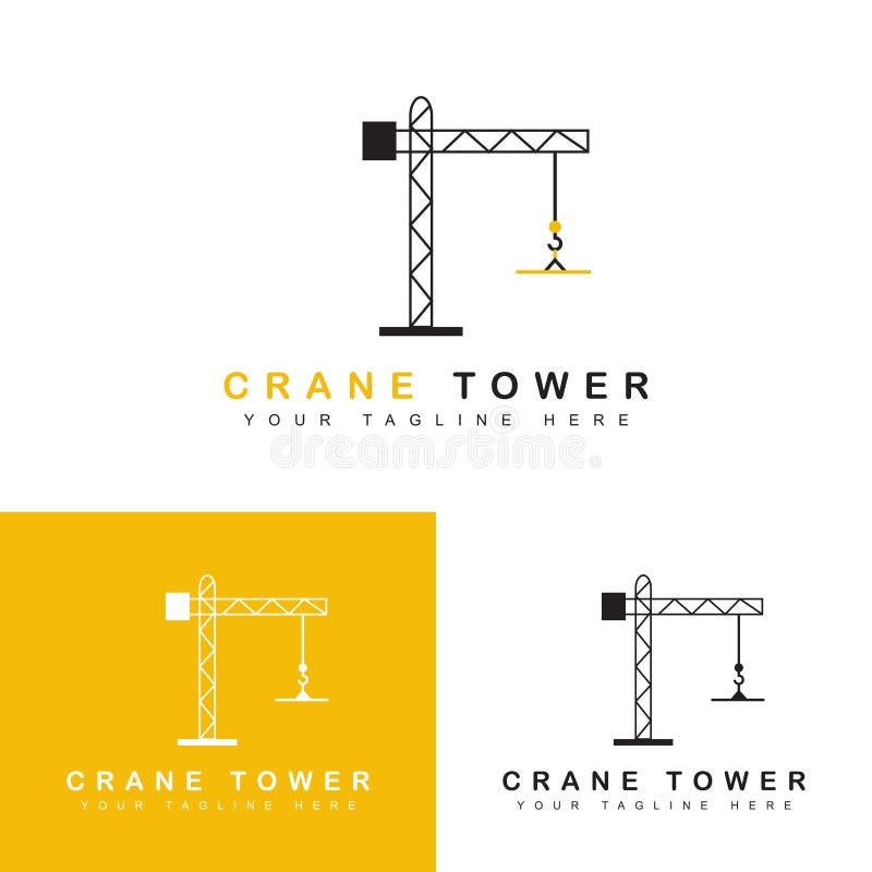 Crane Logo Template, Tower Crane Icon. Building Construction Logo ...