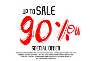 Discount With The Price Is 90 Percent Off Red Color Brush Text Stock Discount With The Price Is 90 Percent Off Red Color Brush Text Stock