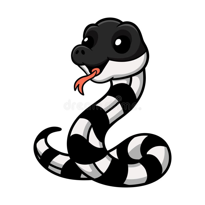 Cute Banded Krait Snake Cartoon Stock Vector - Illustration of nature ...