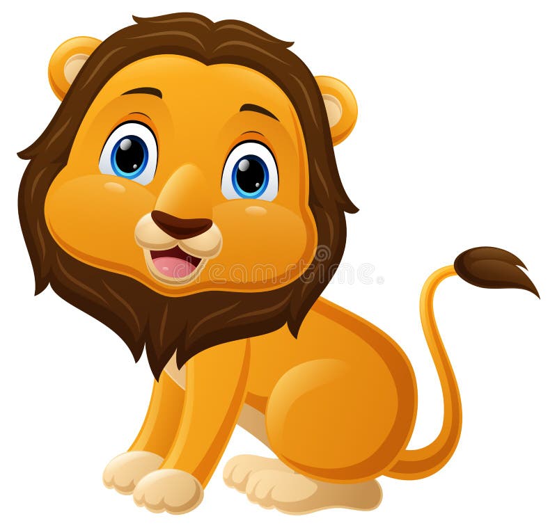 Cute Baby Lion Cartoon Sitting Stock Vector Illustration of african, animal 266646312