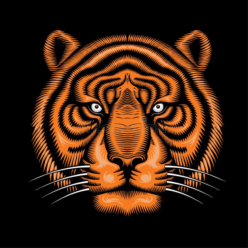 Vector Illustrated Colorful Abstract Tiger Stock Vector Illustration
